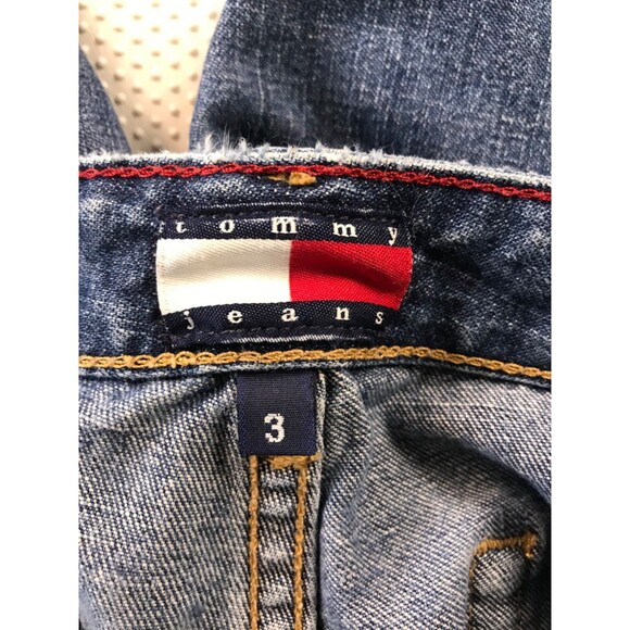 Y2K Tommy Hilfiger TH Cropped Hollywood Capri Wide Leg Low Rise Denim Jeans 3 - Picture 11 of 16